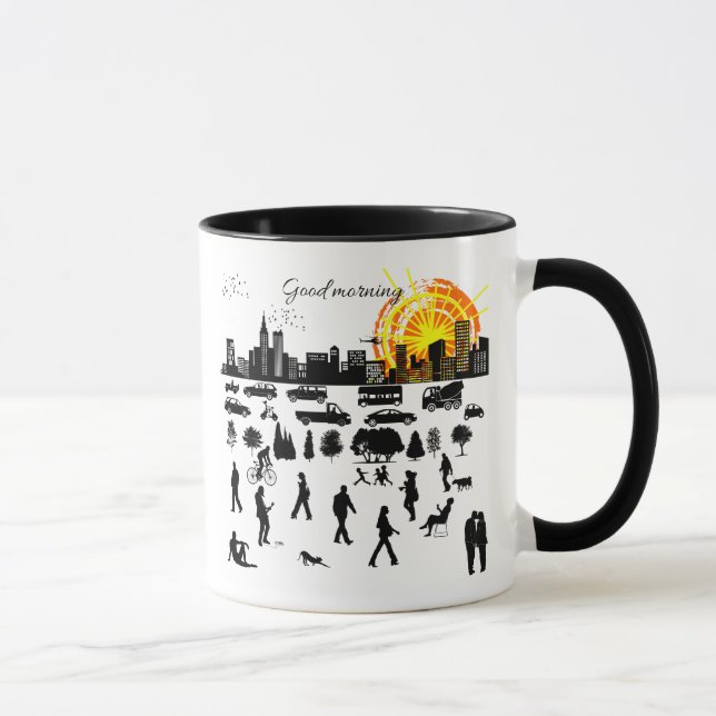 Mug Good Morning, City drôle, élégant, unique (Droite)