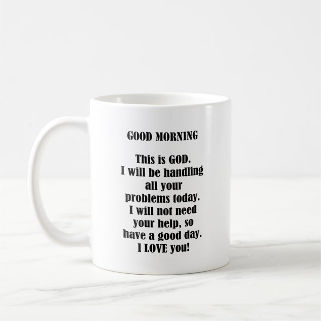 Mug Good Morning de DIEU (personnalisation) (Gauche)