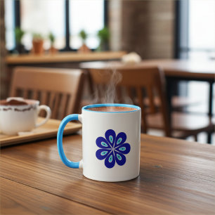Mug Good Vibes minimaliste, Amulet floral de l'oeil bl