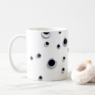 Mug Googly Eyes Noir et Blanc Points tendance mignonne