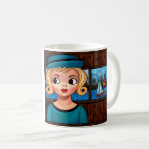 Mug Googly Girl Sailor Head Vase Lighthouse Voilier