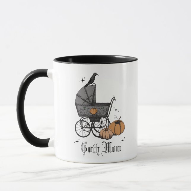 Mug Goth Maman Halloween Automne Victorienne Porte-béb (Gauche)