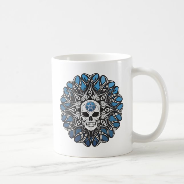 Mug Goth Skull - Bleu (Droite)