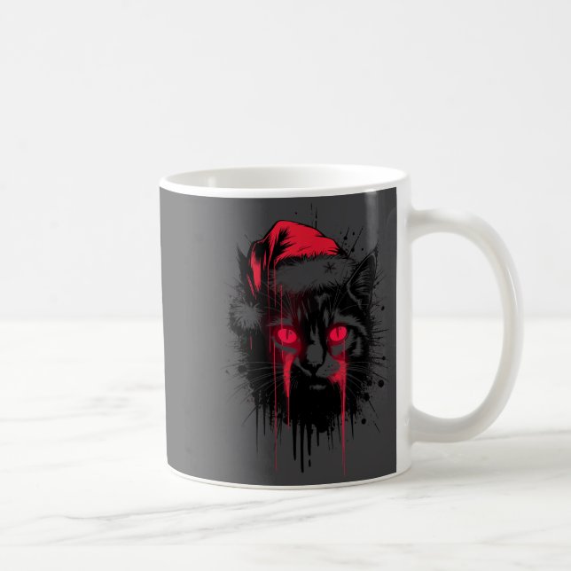 Mug Gothic Christmas Nge Horror Cat Santa Hat Witchy X (Droite)
