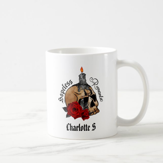Mug Gothique Crâne sans espoir romantique (Droite)