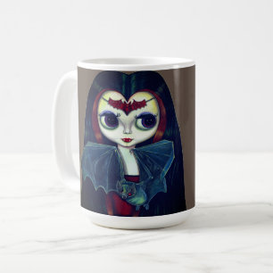 Mug Gothique fille vampire avec chauve-souris gros yeu