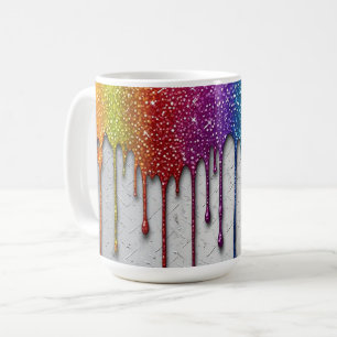 Mug Gouttes de peinture arc-en-ciel vibrant