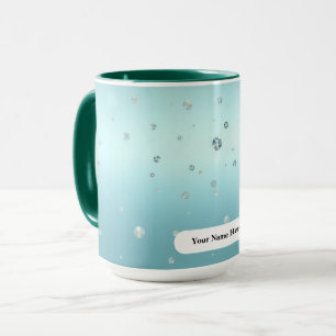Mug Gouttes de rosée bronze azur givré de luxe