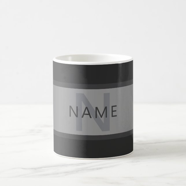 Mug Gradient gris foncé moderne Nom ou raison sociale (Centre)