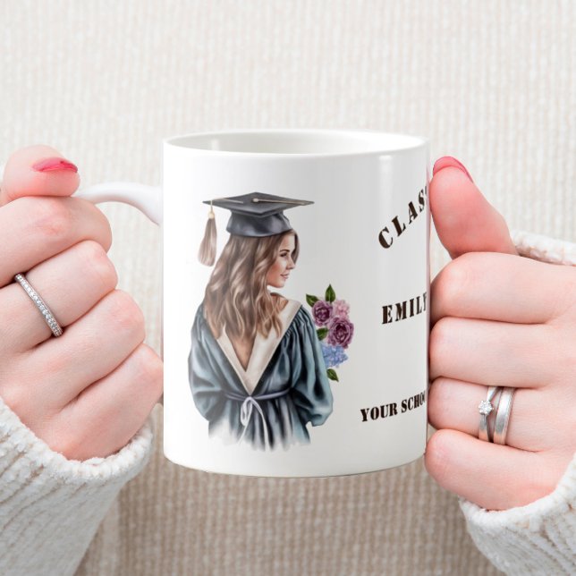 Mug Graduate Girl Graduate University College School (Créateur téléchargé)