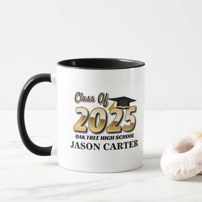 Mug Graduate Graduate Graduation Party Classe de 2025 (Avec donut)