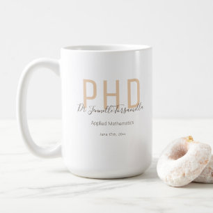 Mug Graduate Keepsaké Beige Nom Brown PhD