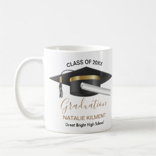 Mug Graduation de Casquette noir et or 2022