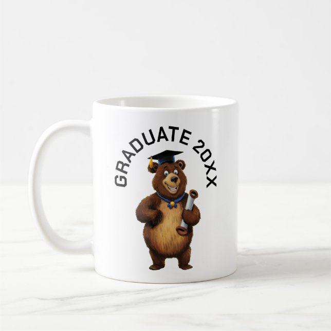 Mug Graduation de l'ours personnalisée (Gauche)