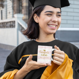 Mug Graduation Fêtes Grad Gold Parties scintillant Str