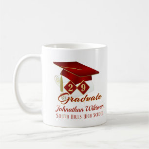 Mug Graduation personnalisée Rouge & Or 20XX