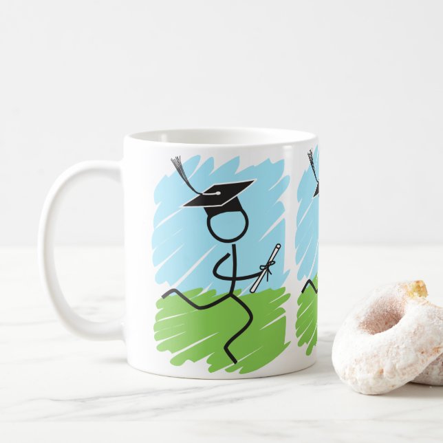 Mug Graduation Runner Grass Sky © - Funny Grad (Avec donut)
