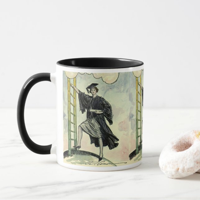 Mug Graduation vintage, Escalade l'échelle d'entrepris (Avec donut)