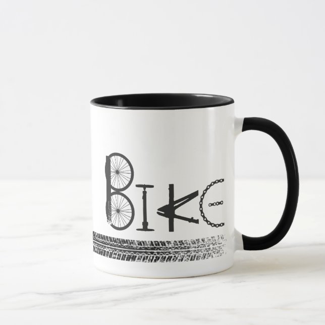 Mug Graffiti de Pièces de Vélo avec Pneus (Droite)