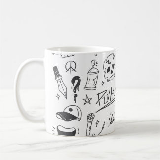 Mug Graffiti Doodles : Punk Music Scribble