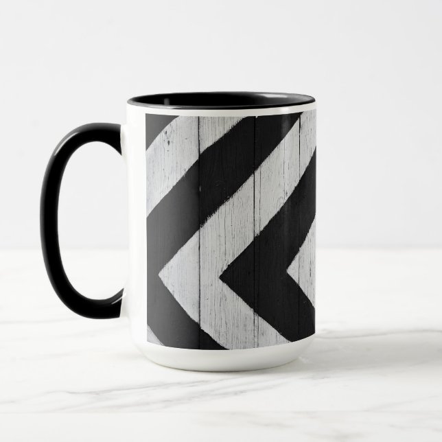 Mug Grain de bois peint noir et blanc (Gauche)