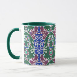 Mug Graines de pomme dans le jardin Vert Bleu & Mauve