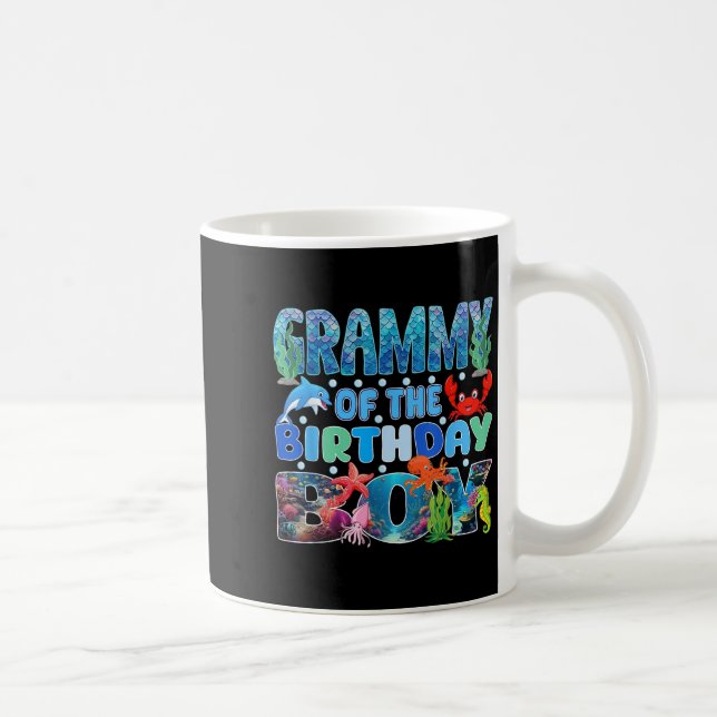 Mug Grammy De L'Anniversaire Boy Aquarium Sea Animals  (Droite)