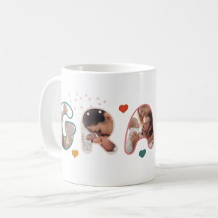 Mug Grams Multiples Lettres Photo Collage Grand-mère