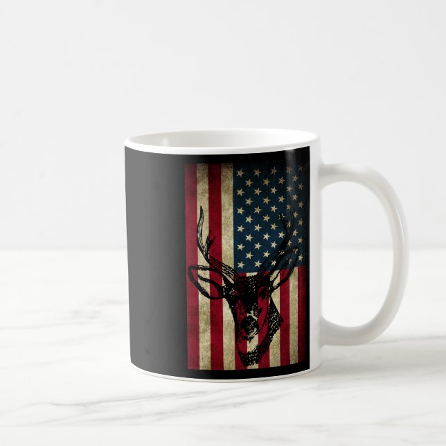 Mug Grand Drapeau Américain Patriotique Deer Chasse Ca (Droite)
