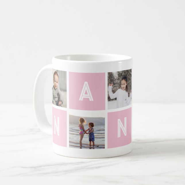 Mug Grand-mère 5 Photo Collage Nana (Devant gauche)