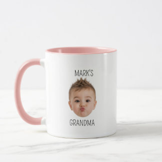 Mug Grand-mère Anniversaire, Bébé Visage Papa Cadeau,