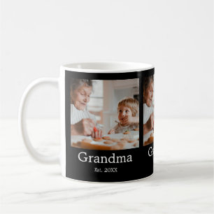 Mug Grand-mère Cadeau photo noir 3 établis