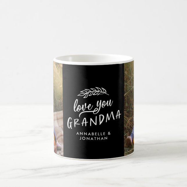 Mug Grand-mère cadeau photo petit-enfant simple typogr (Centre)