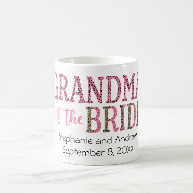 Mug Grand-mère de mariée Cadeau rose Empreinte de léop (Centre)