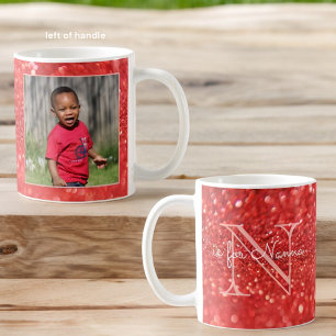 Mug Grand-mère Nanna Monogram Photo initiale du corail