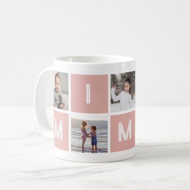Mug Grand-mère rose 5 Photo Collage Mimi (Devant gauche)