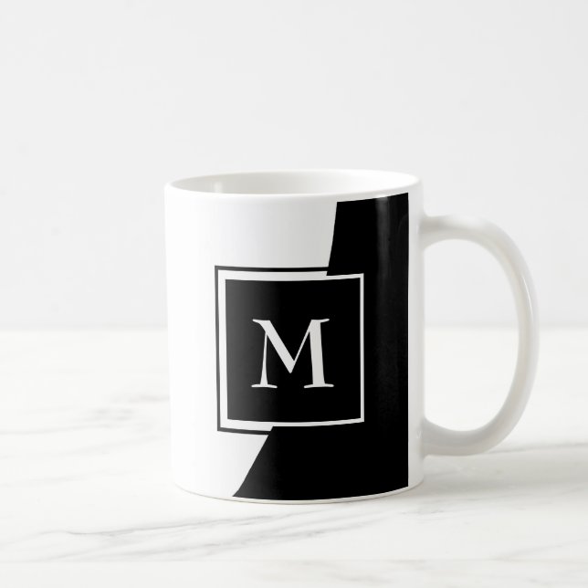 Mug Grand monogramme noir et blanc (Droite)