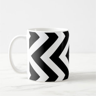 Mug Grand Motif vertical Chevron noir et blanc