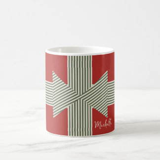 Mug Grand Nœud de Ruban Rayé Rouge