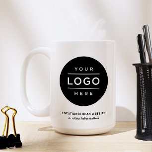 Mug Grand nom d'entreprise personnalisé et logo 15 oz
