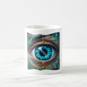 Mug Grand Œil Bleu Électrique Dans Une Scène Fantastiq