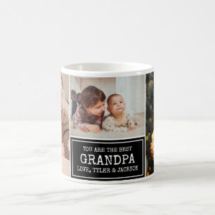 Mug Grand-parents Day Grand-père Noir 3 Photo Collage