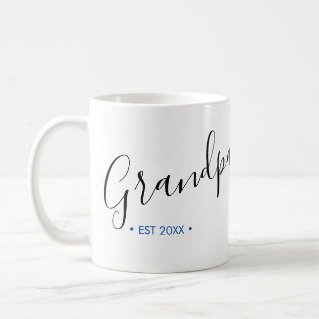 Mug Grand-Père Année Établie Année Personnalisée (Gauche)