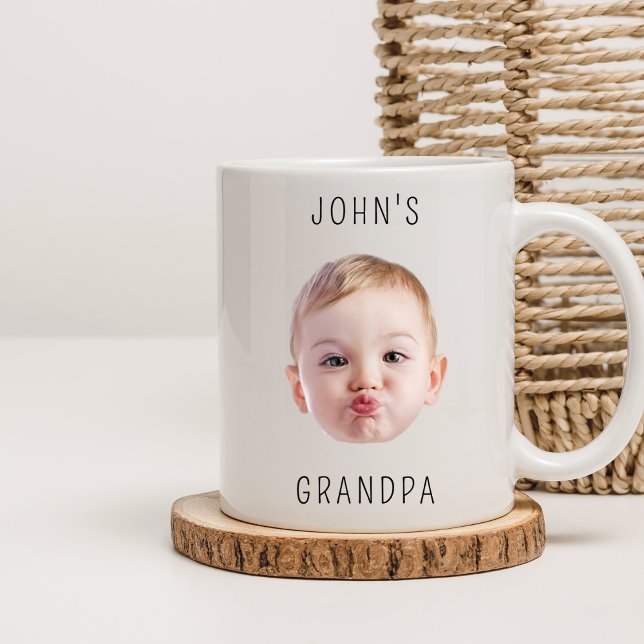 Mug Grand-père Anniversaire, Bébé Visage Dady Cadeau,  (Créateur téléchargé)