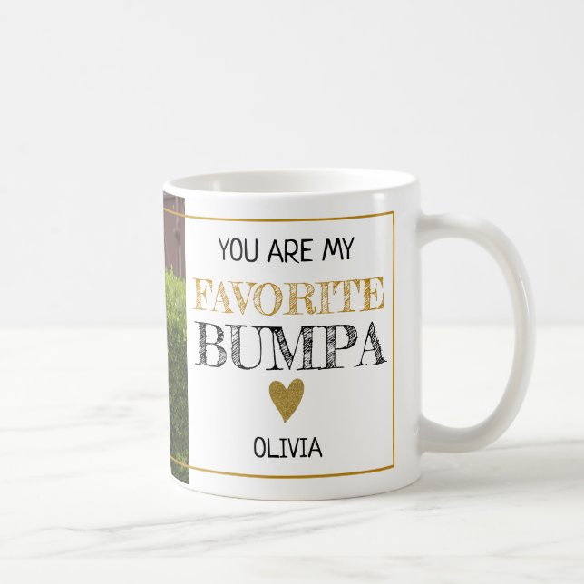 Mug Grand-père Bumpa, photo personnalisée (Droite)