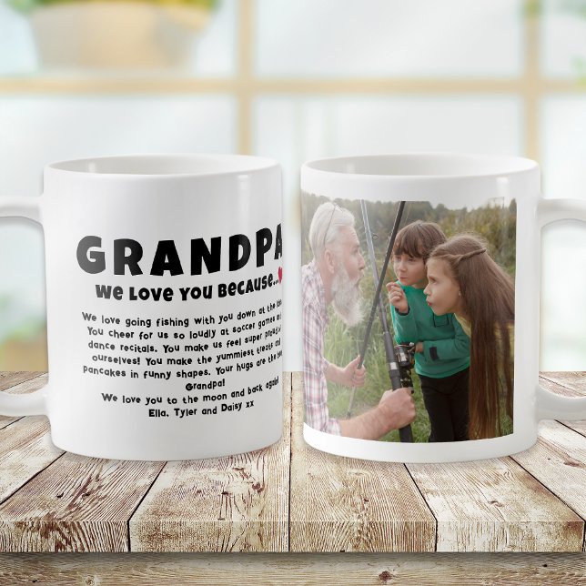Mug Grand-père Cadeau photo personnalisé des enfants (Créateur téléchargé)