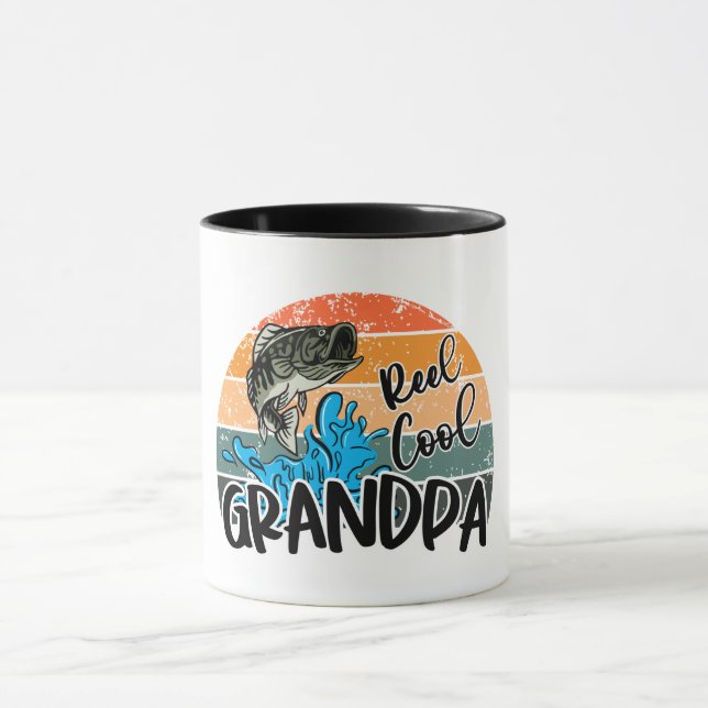 Mug Grand-père Cool de bobines/Pêche (Centre)