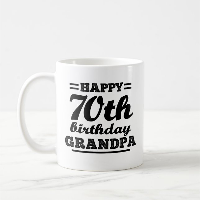 Mug grand-père de 70e anniversaire heureux (Gauche)