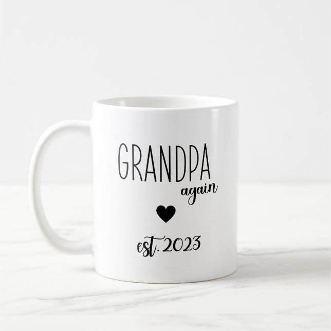 Mug Grand-Père De Nouveau 2023, Promu À Nouveau Grand- (Gauche)