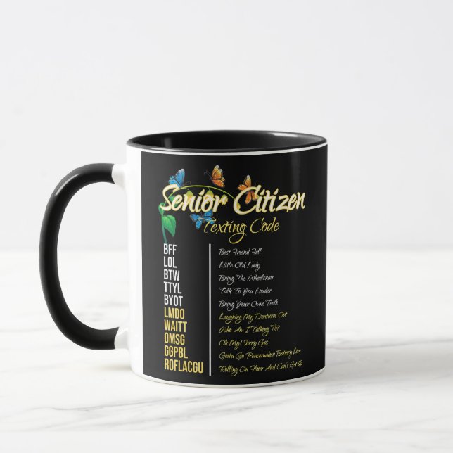 Mug Grand-père du code de textos des seniors en détres (Gauche)